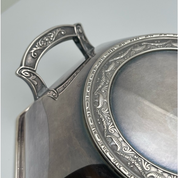 1920s KROME KRAFT FARBER BROS NYC Octagon Serving Por Dish with Lid SILVERCRAFT - Picture 7 of 14